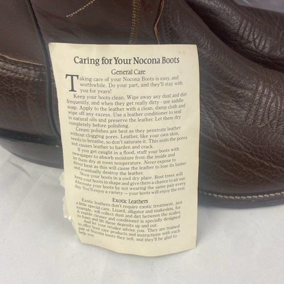 Nocona Cowboy Boots Brown Leather Size 11.5 B NWT READ DEFECT - Picture 15 of 15